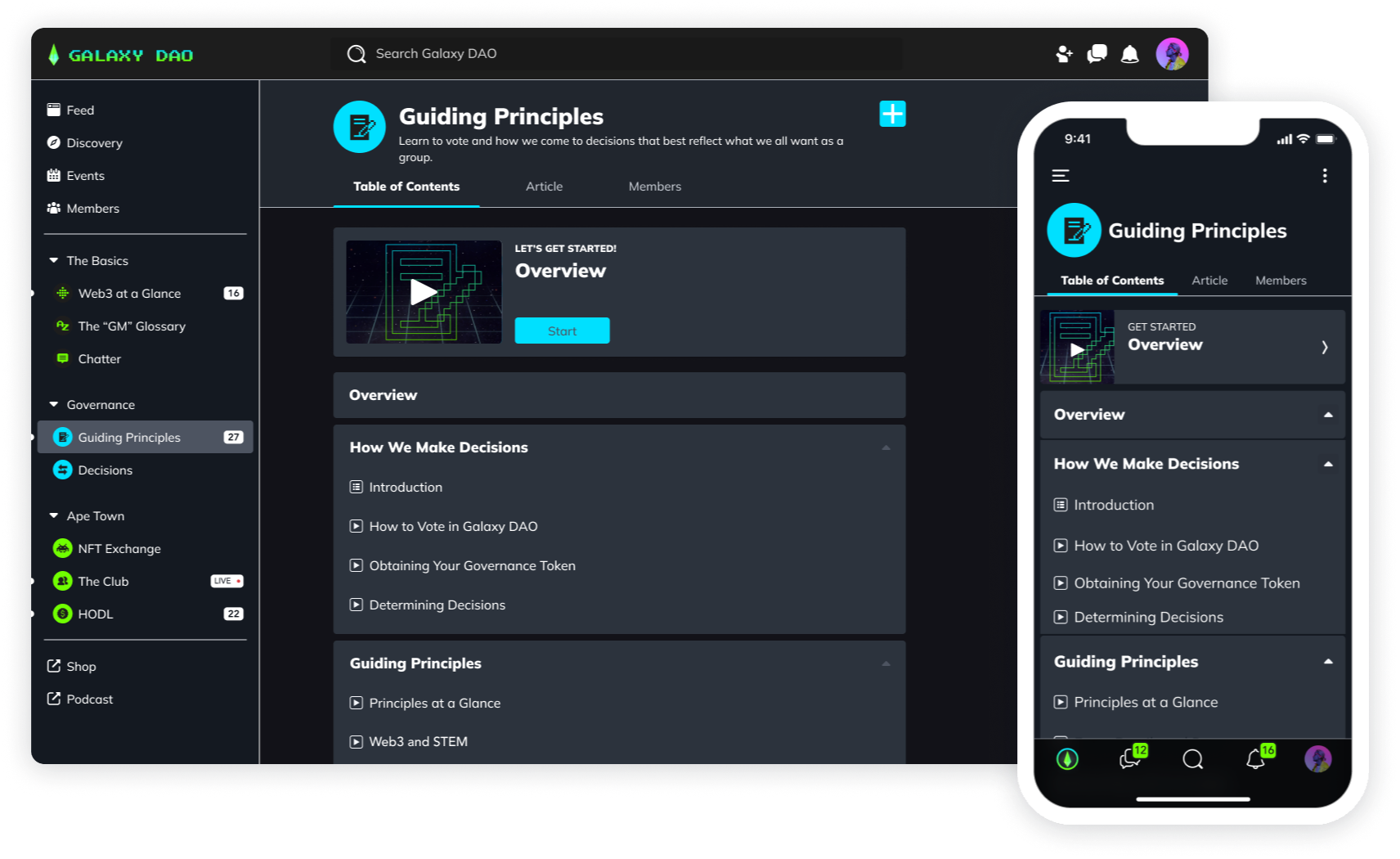 Mighty Networks - Graphics - Courses Paired Dark