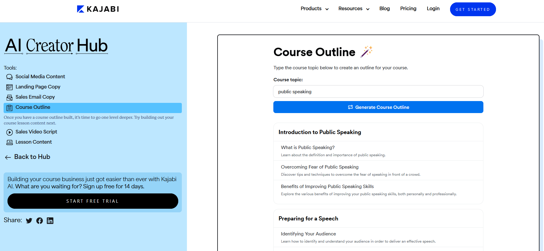 kajabi ai course outline