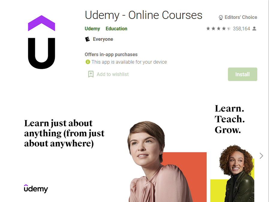 Udemy app